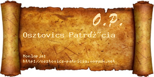Osztovics Patrícia névjegykártya